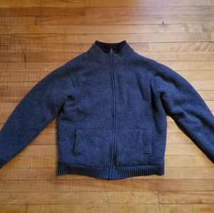 Large Mens LL BEAN Classic Ragg full zip Sweater